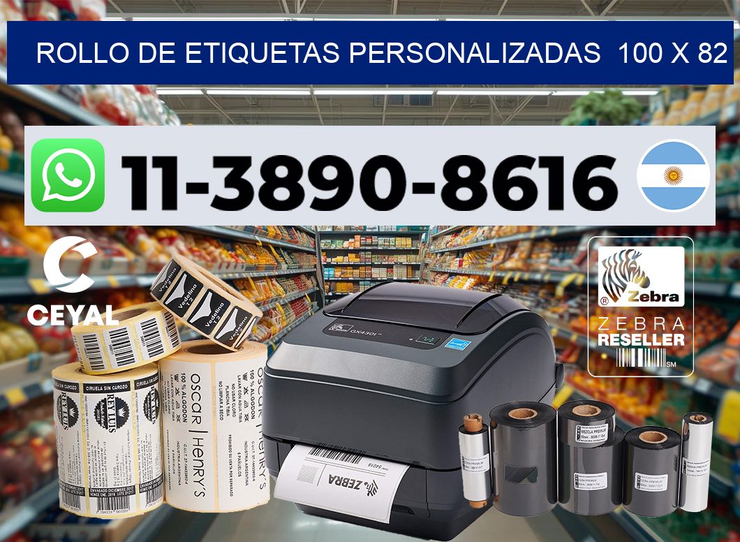 rollo de etiquetas personalizadas 100 x 82