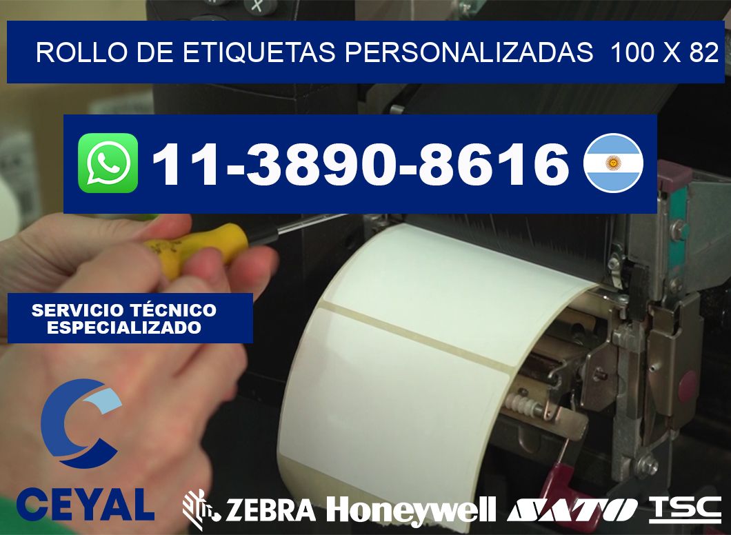 rollo de etiquetas personalizadas 100 x 82