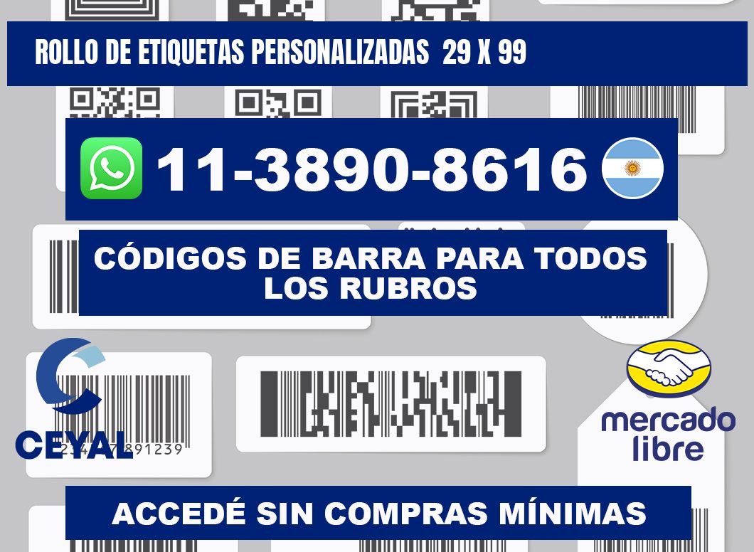 rollo de etiquetas personalizadas 29 x 99