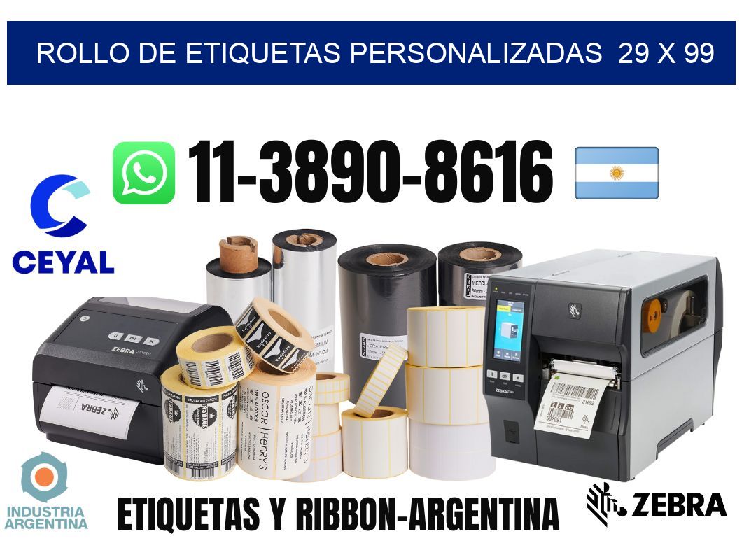 rollo de etiquetas personalizadas 29 x 99