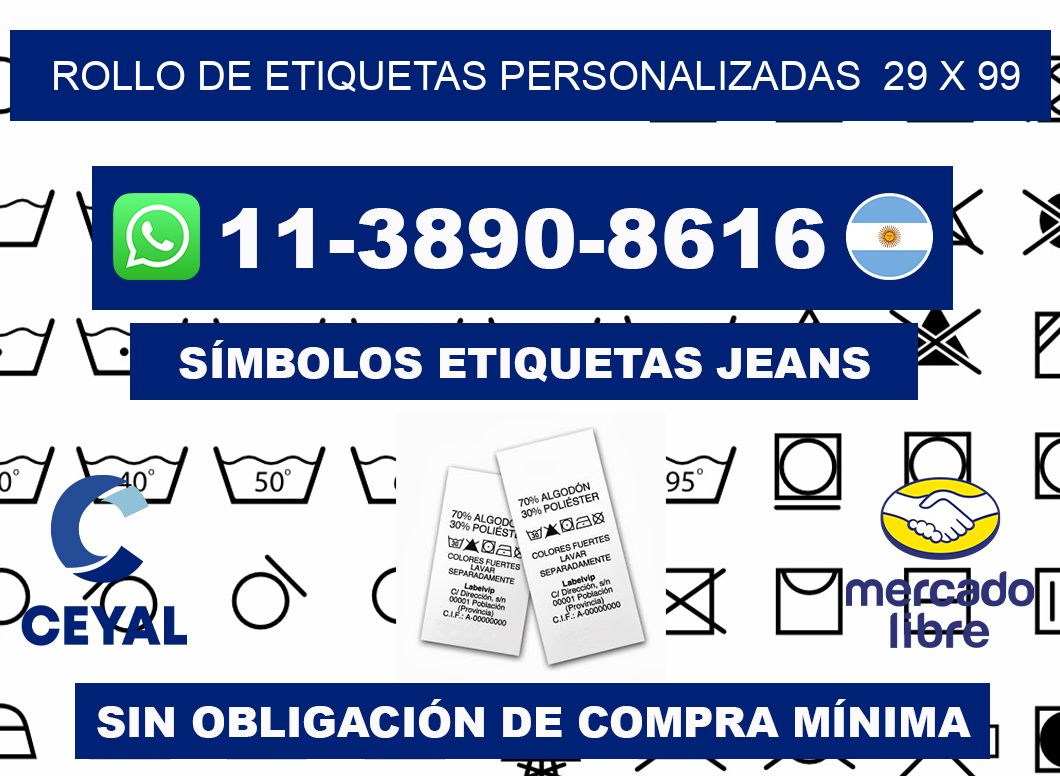 rollo de etiquetas personalizadas 29 x 99