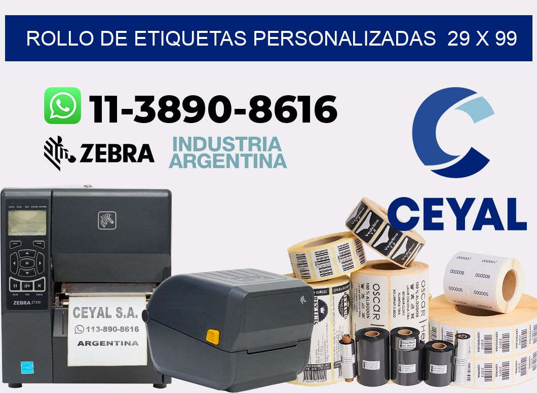 rollo de etiquetas personalizadas 29 x 99