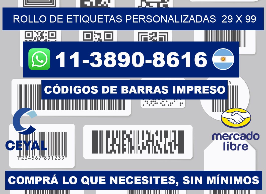 rollo de etiquetas personalizadas 29 x 99