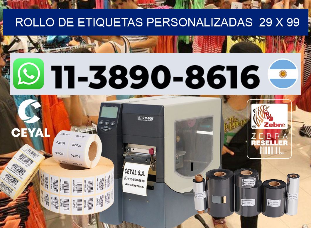 rollo de etiquetas personalizadas 29 x 99