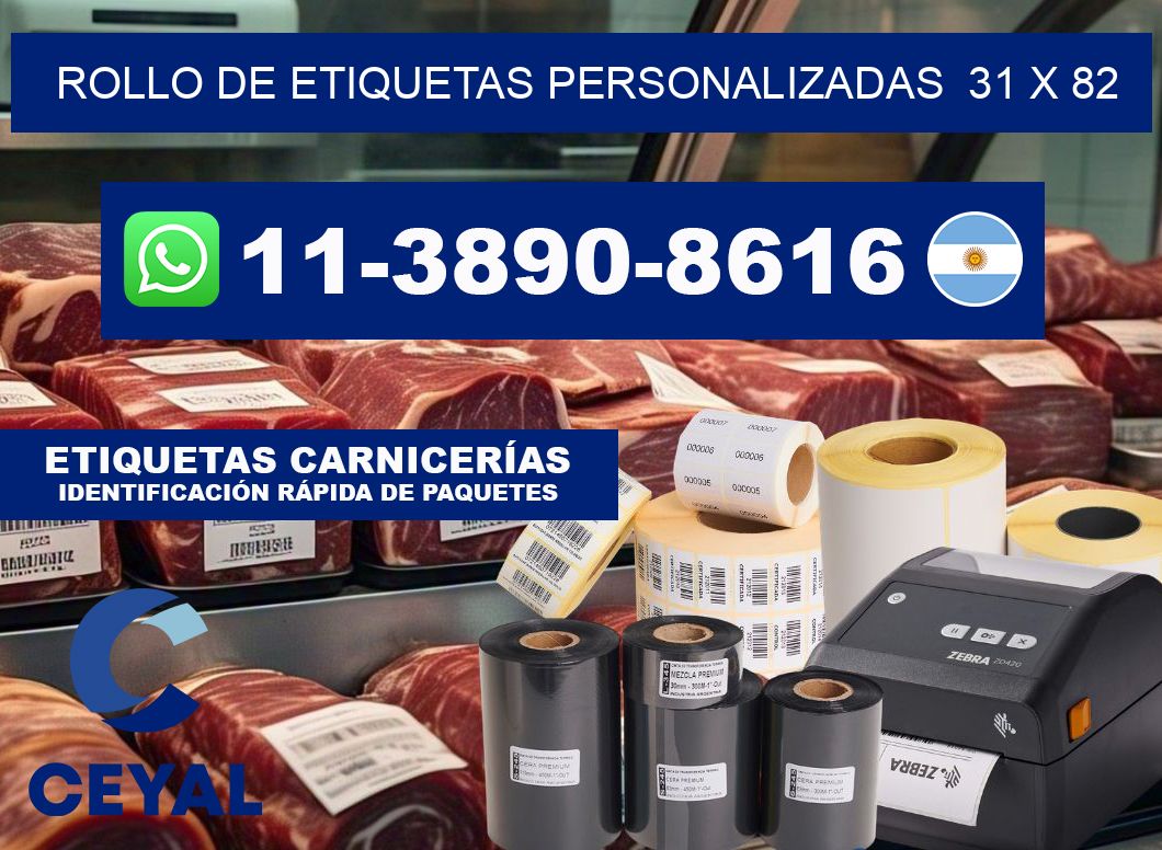 rollo de etiquetas personalizadas 31 x 82