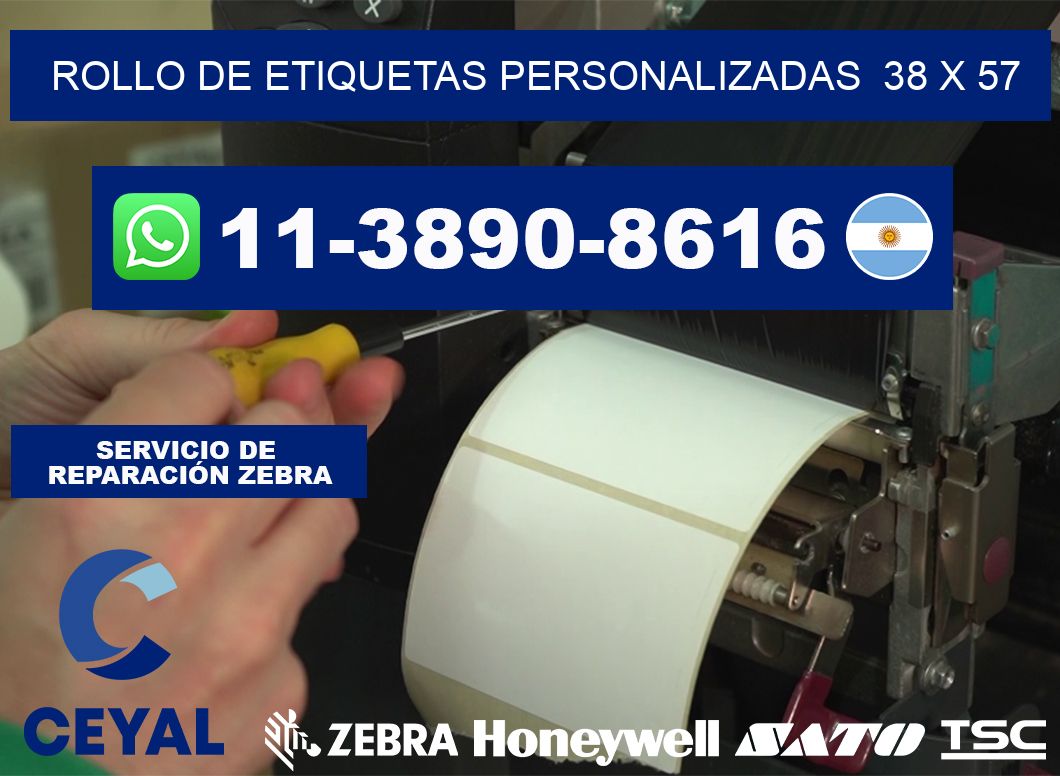 rollo de etiquetas personalizadas 38 x 57