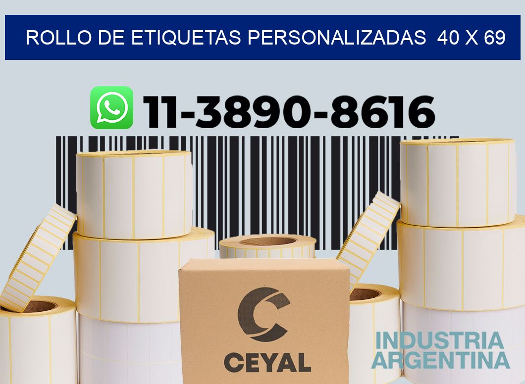 rollo de etiquetas personalizadas  40 x 69