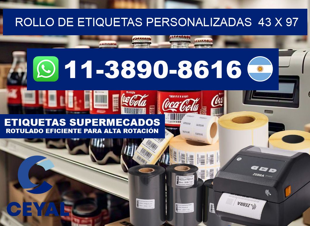 rollo de etiquetas personalizadas 43 x 97