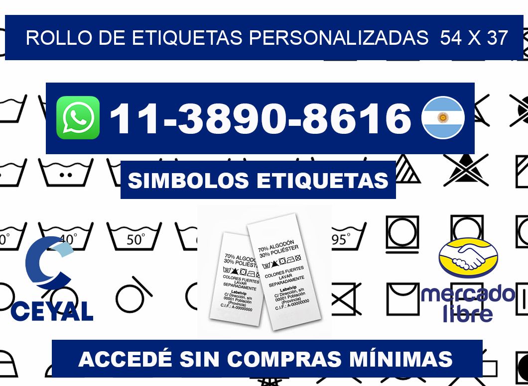 rollo de etiquetas personalizadas  54 x 37