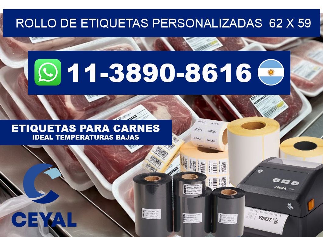 rollo de etiquetas personalizadas 62 x 59