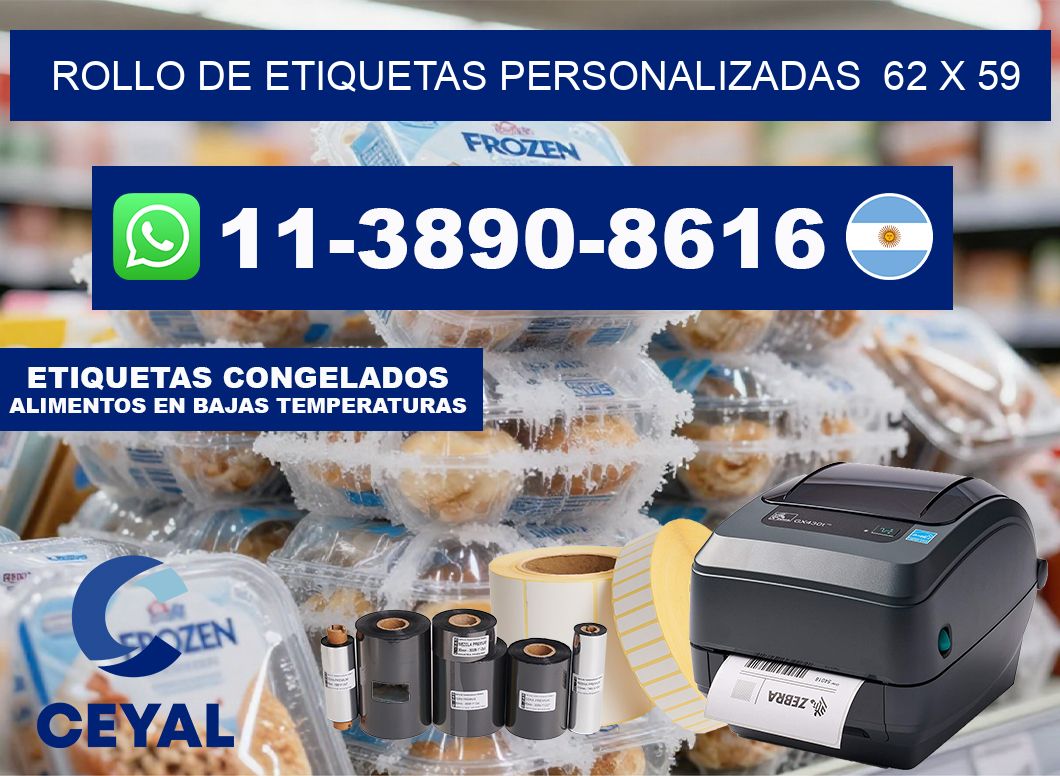 rollo de etiquetas personalizadas 62 x 59