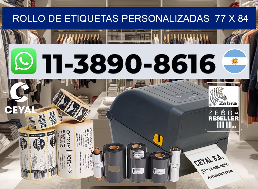 rollo de etiquetas personalizadas 77 x 84