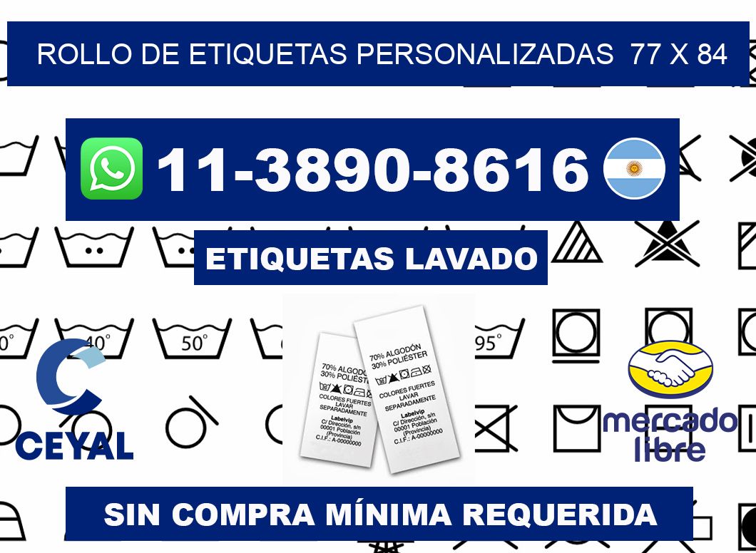 rollo de etiquetas personalizadas 77 x 84
