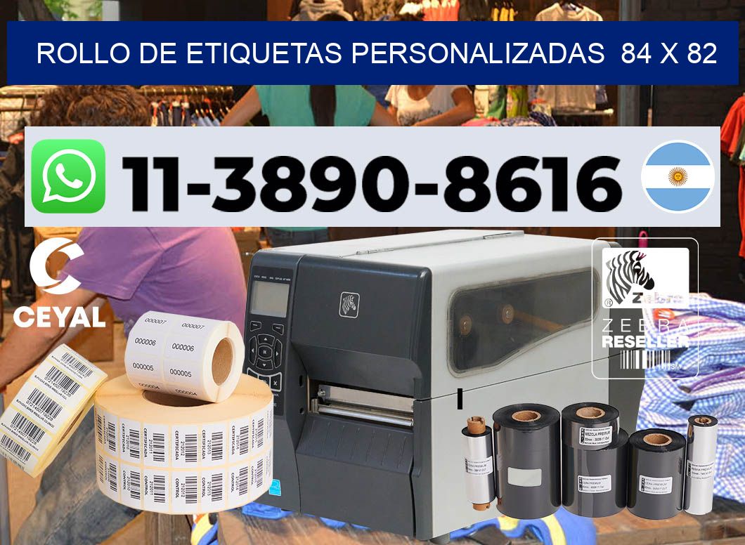 rollo de etiquetas personalizadas 84 x 82