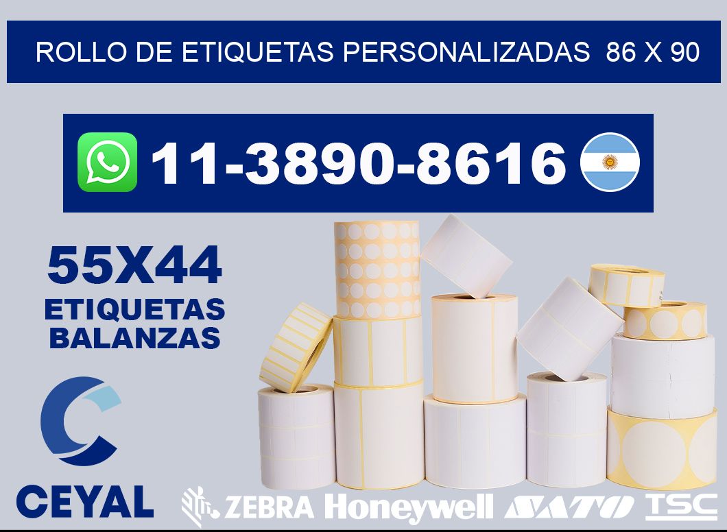 rollo de etiquetas personalizadas  86 x 90