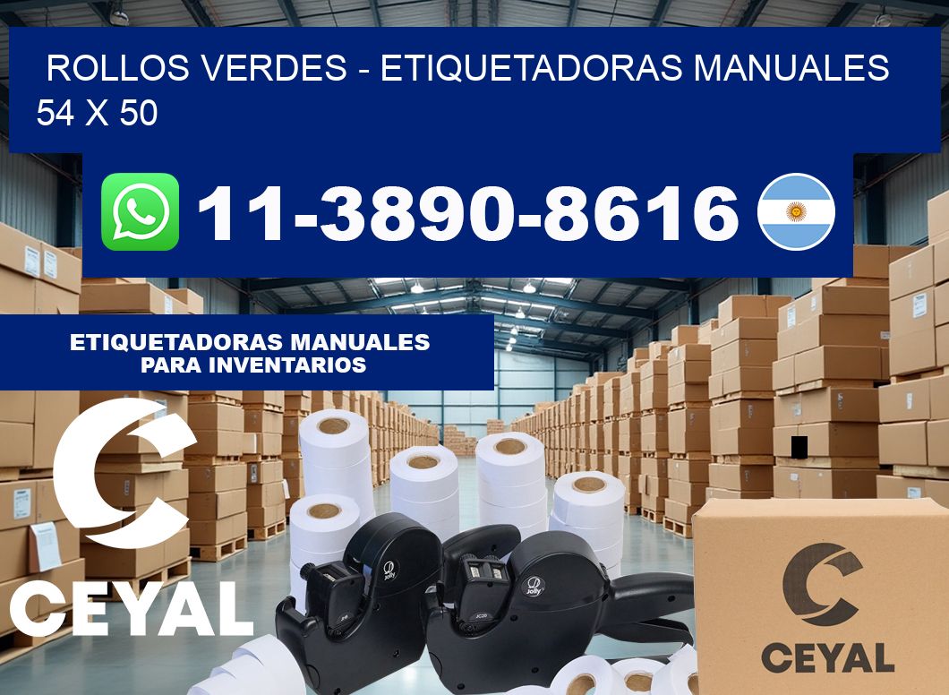 rollos verdes – Etiquetadoras Manuales  54 x 50