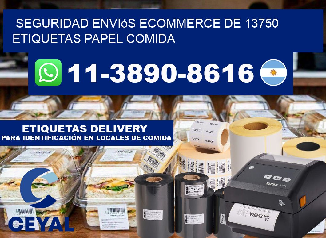 seguridad enviós ecommerce de 13750 etiquetas papel comida