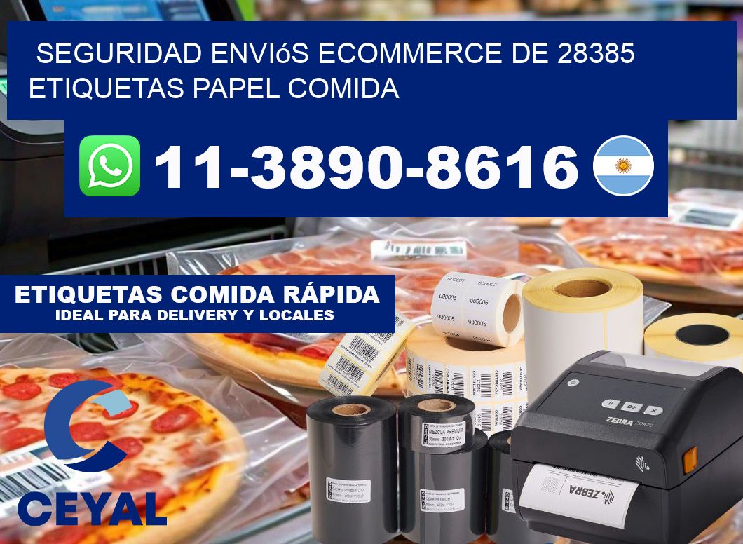 seguridad enviós ecommerce de 28385 etiquetas papel comida
