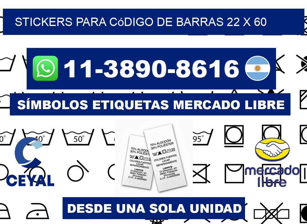 stickers para código de barras 22 x 60