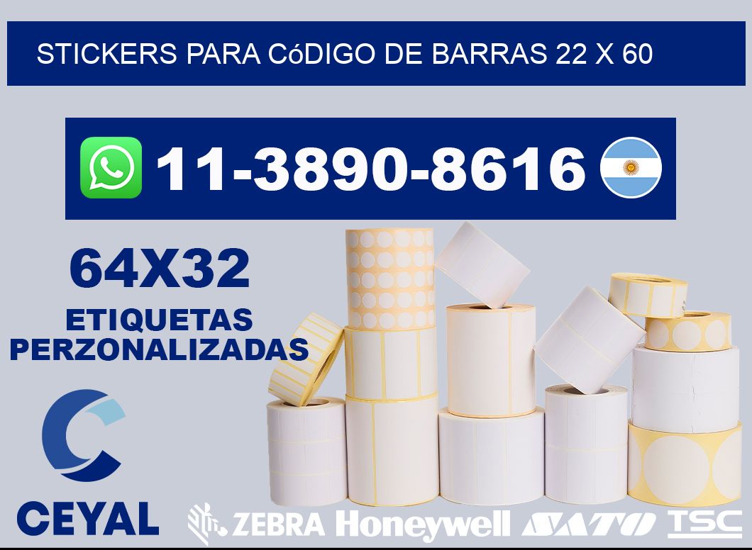 stickers para código de barras 22 x 60
