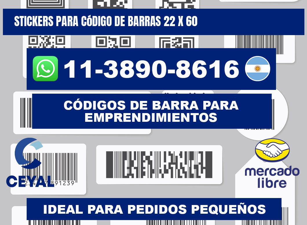 stickers para código de barras 22 x 60