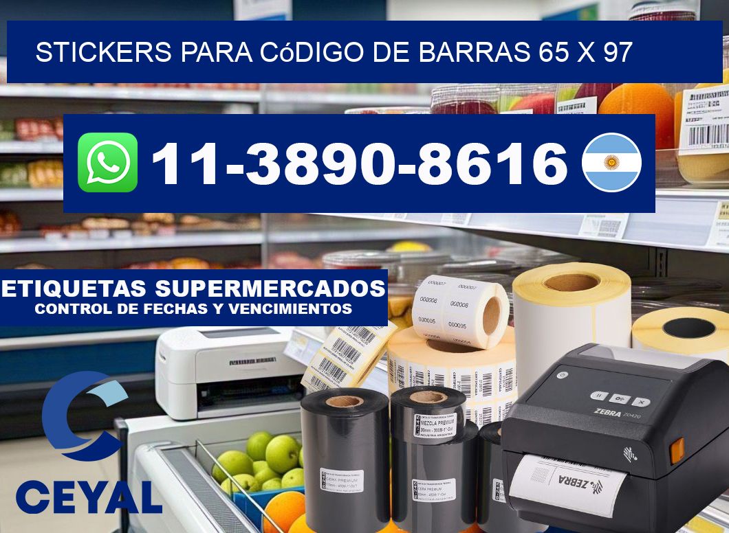 stickers para código de barras 65 x 97