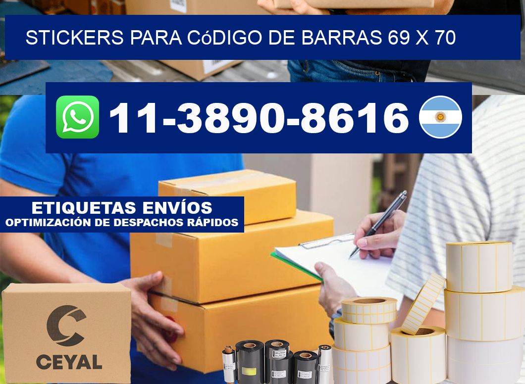 stickers para código de barras 69 x 70