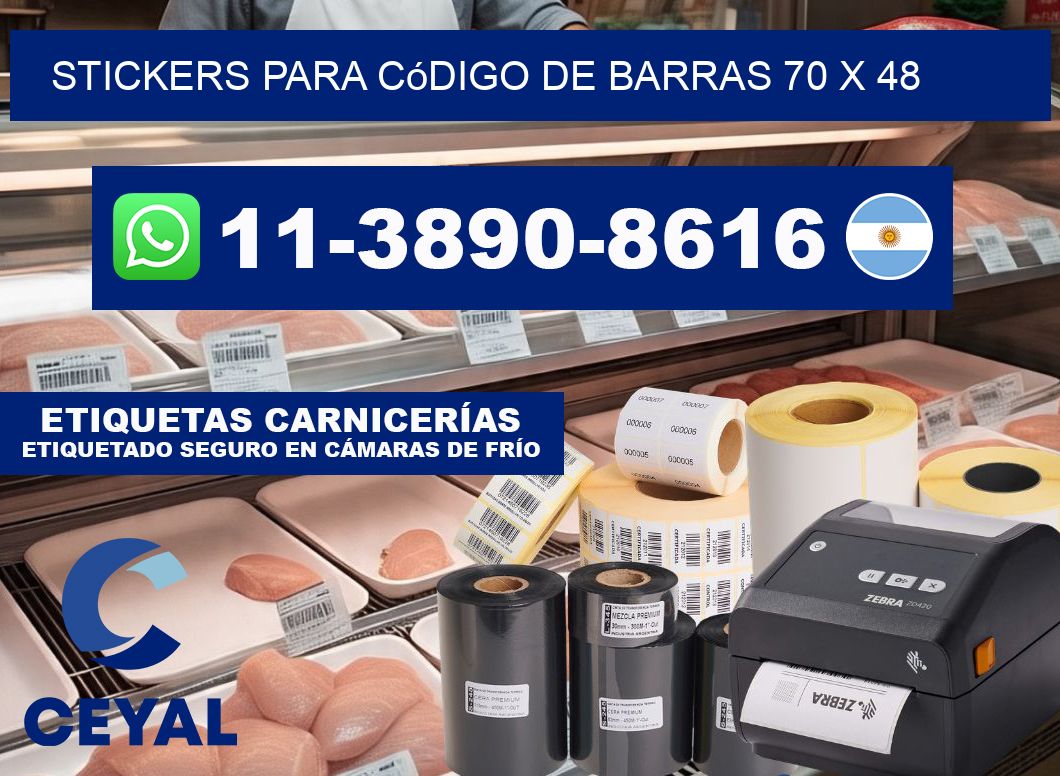 stickers para código de barras 70 x 48