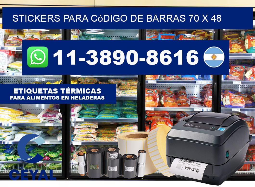 stickers para código de barras 70 x 48