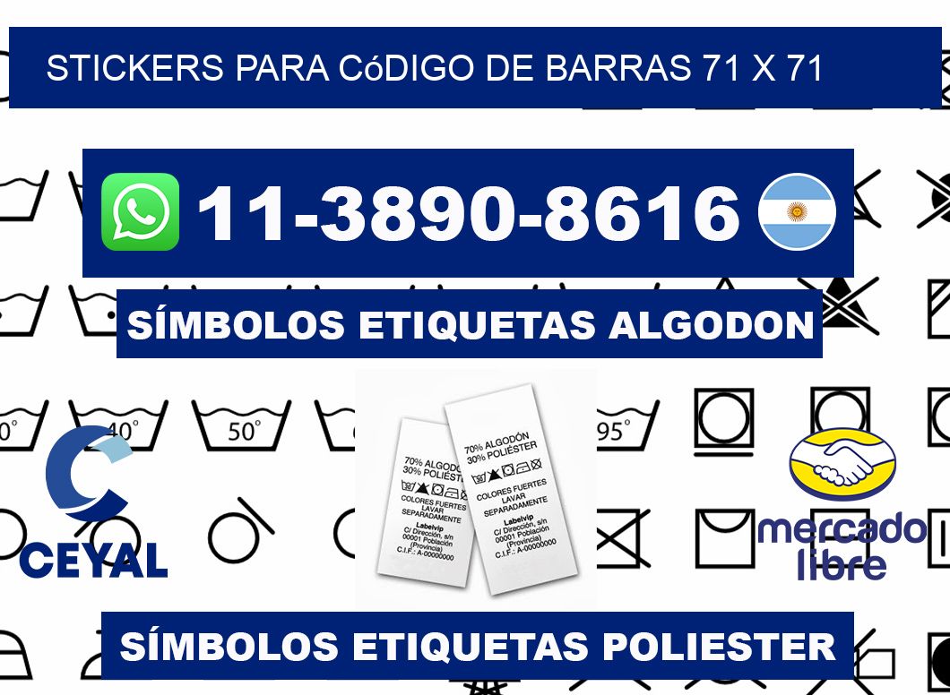 stickers para código de barras 71 x 71
