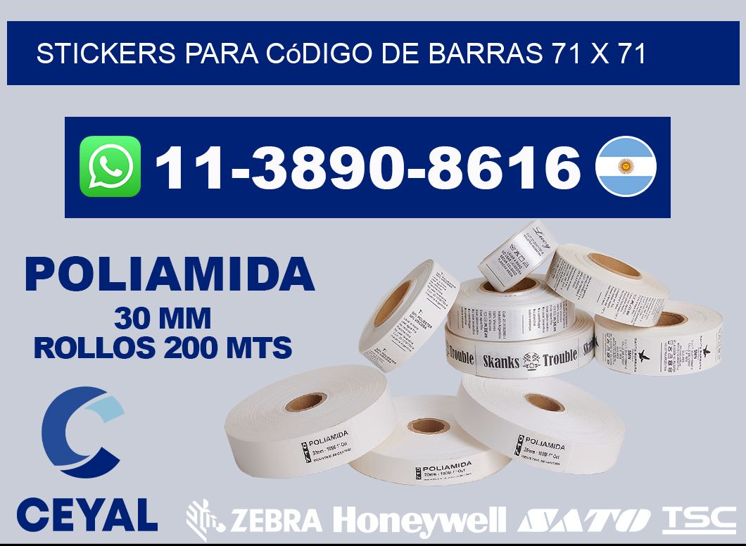stickers para código de barras 71 x 71