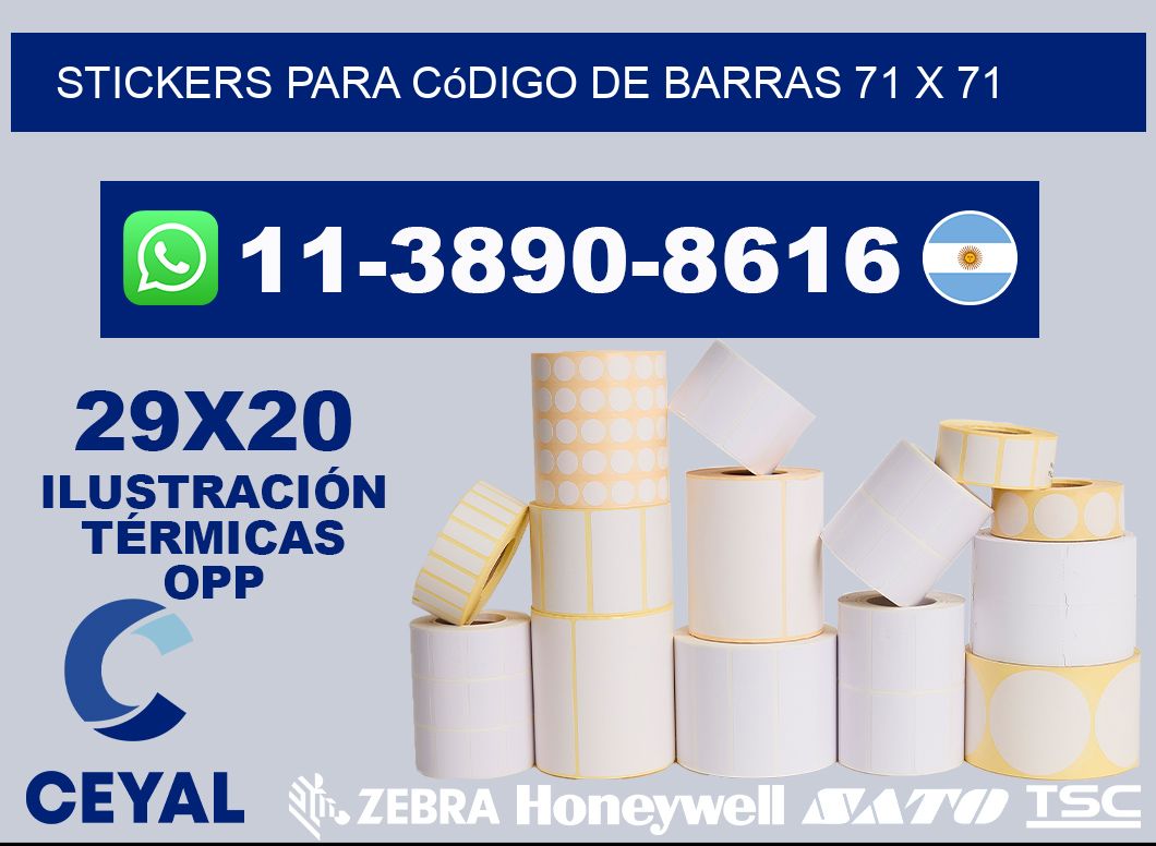 stickers para código de barras 71 x 71