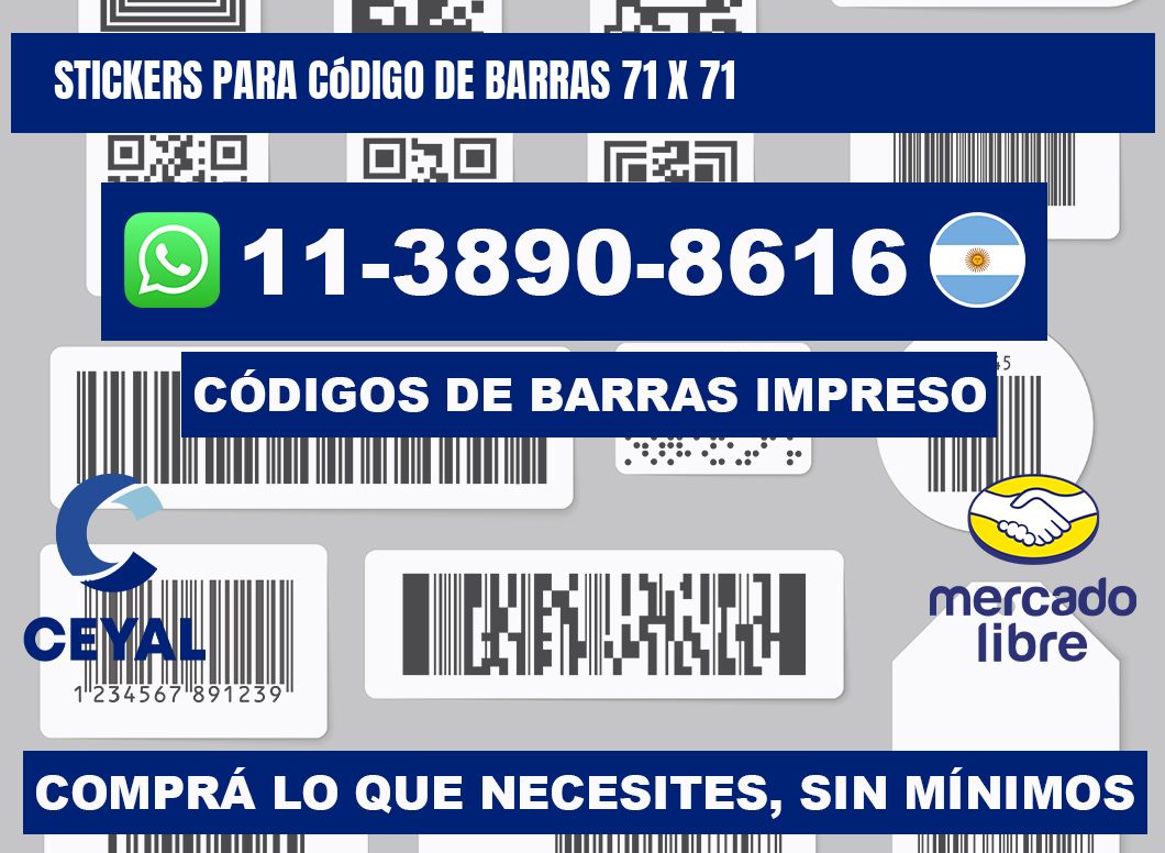 stickers para código de barras 71 x 71