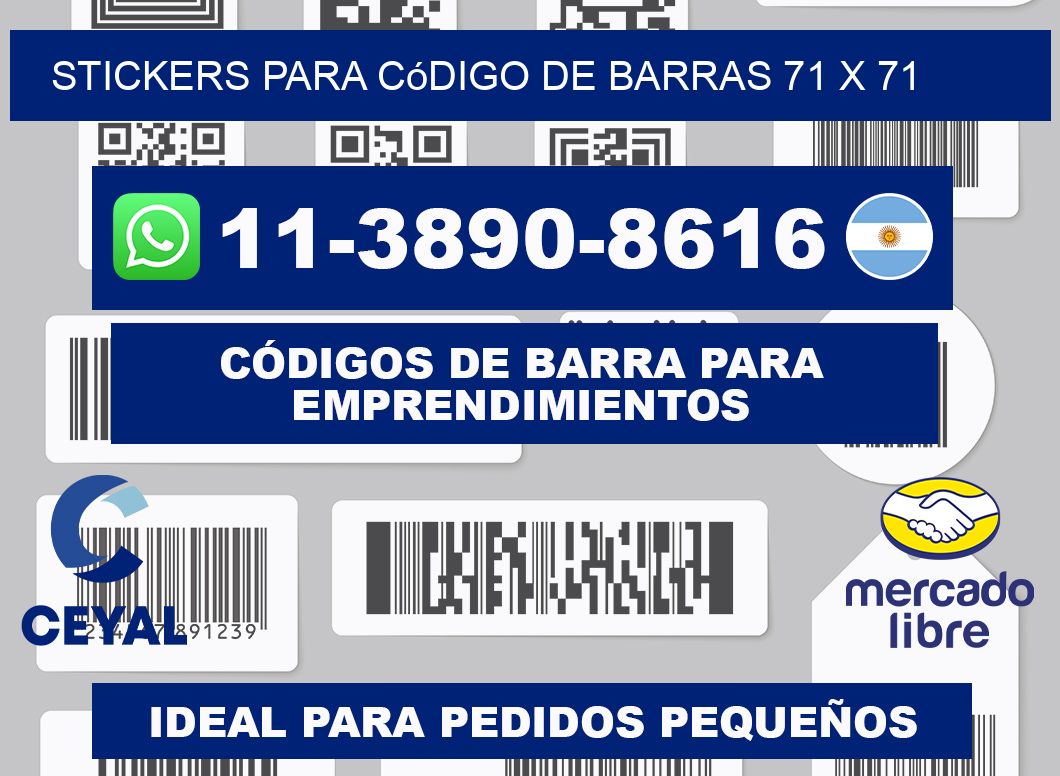 stickers para código de barras 71 x 71