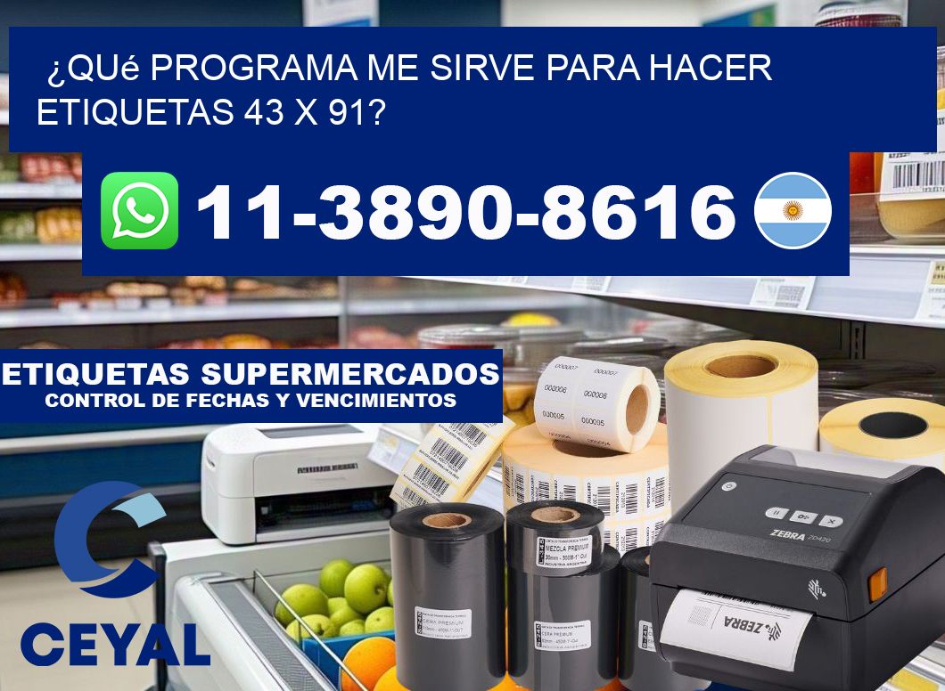 ¿Qué programa me sirve para hacer etiquetas 43 x 91?