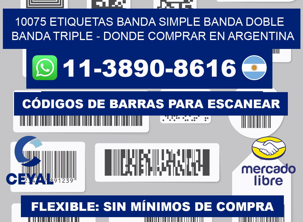 10075 etiquetas banda simple banda doble banda triple - Donde Comprar en Argentina