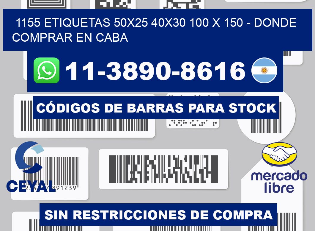 1155 etiquetas 50x25 40x30 100 x 150 - Donde Comprar en Caba