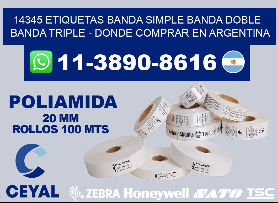 14345 etiquetas banda simple banda doble banda triple - Donde Comprar en Argentina