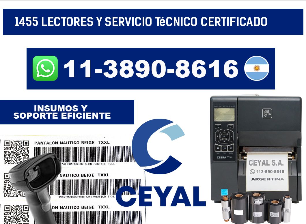 1455 Lectores y Servicio Técnico Certificado