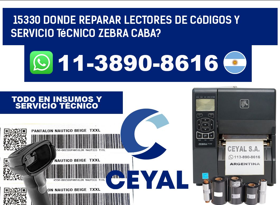 15330 donde reparar Lectores de Códigos y Servicio Técnico zebra Caba?