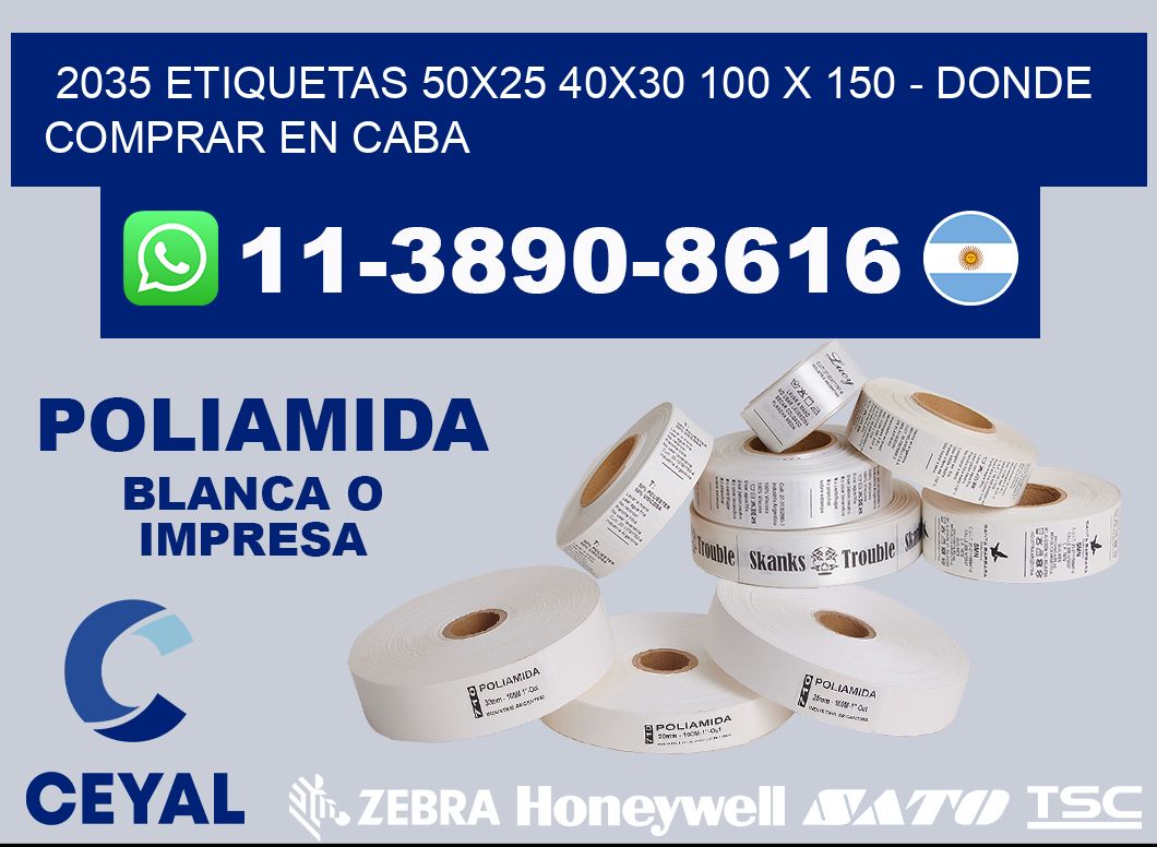 2035 etiquetas 50x25 40x30 100 x 150 - Donde Comprar en Caba