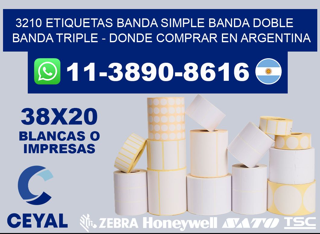 3210 etiquetas banda simple banda doble banda triple - Donde Comprar en Argentina