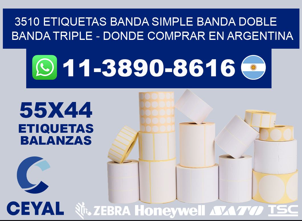 3510 etiquetas banda simple banda doble banda triple - Donde Comprar en Argentina