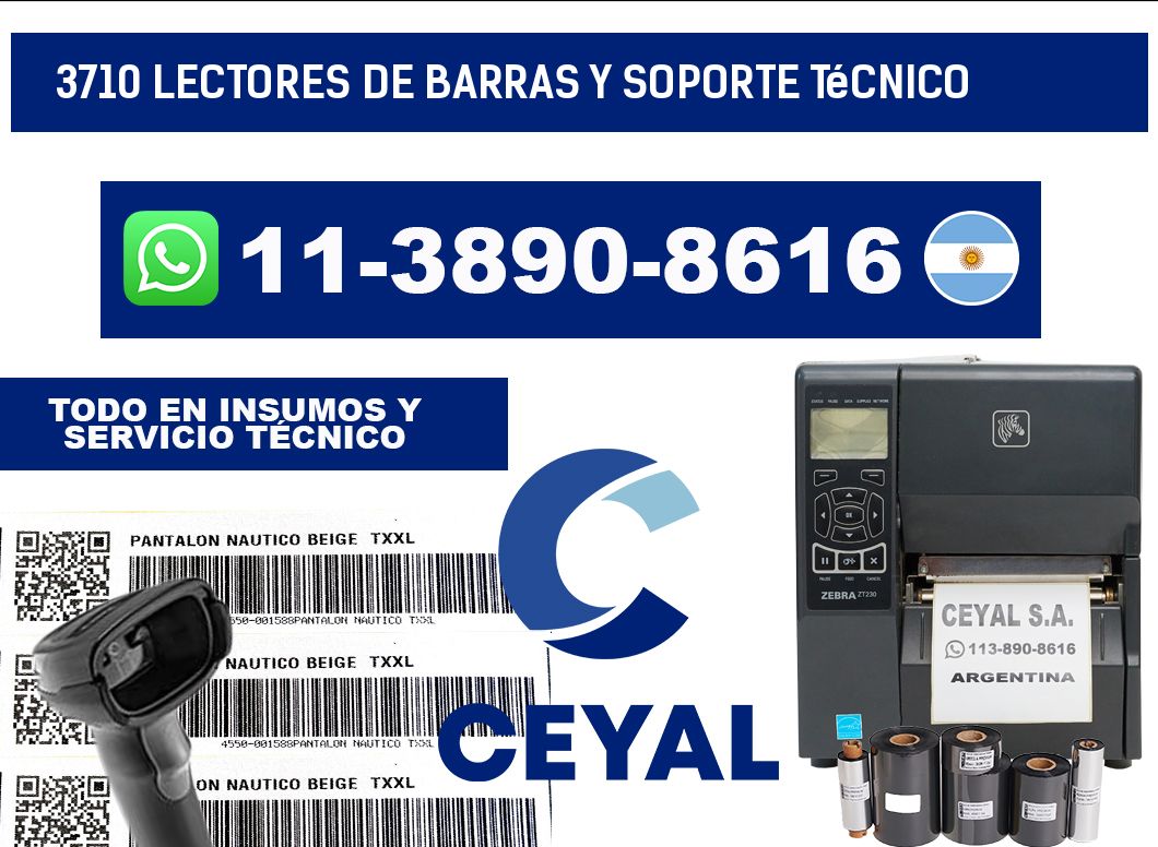 3710 Lectores de barras y Soporte Técnico
