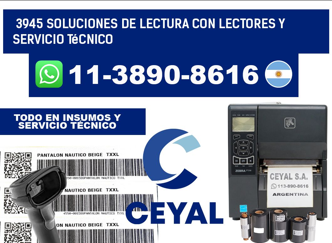3945 Soluciones de lectura con lectores y Servicio Técnico