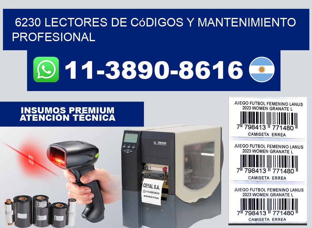 6230 Lectores de Códigos y Mantenimiento Profesional