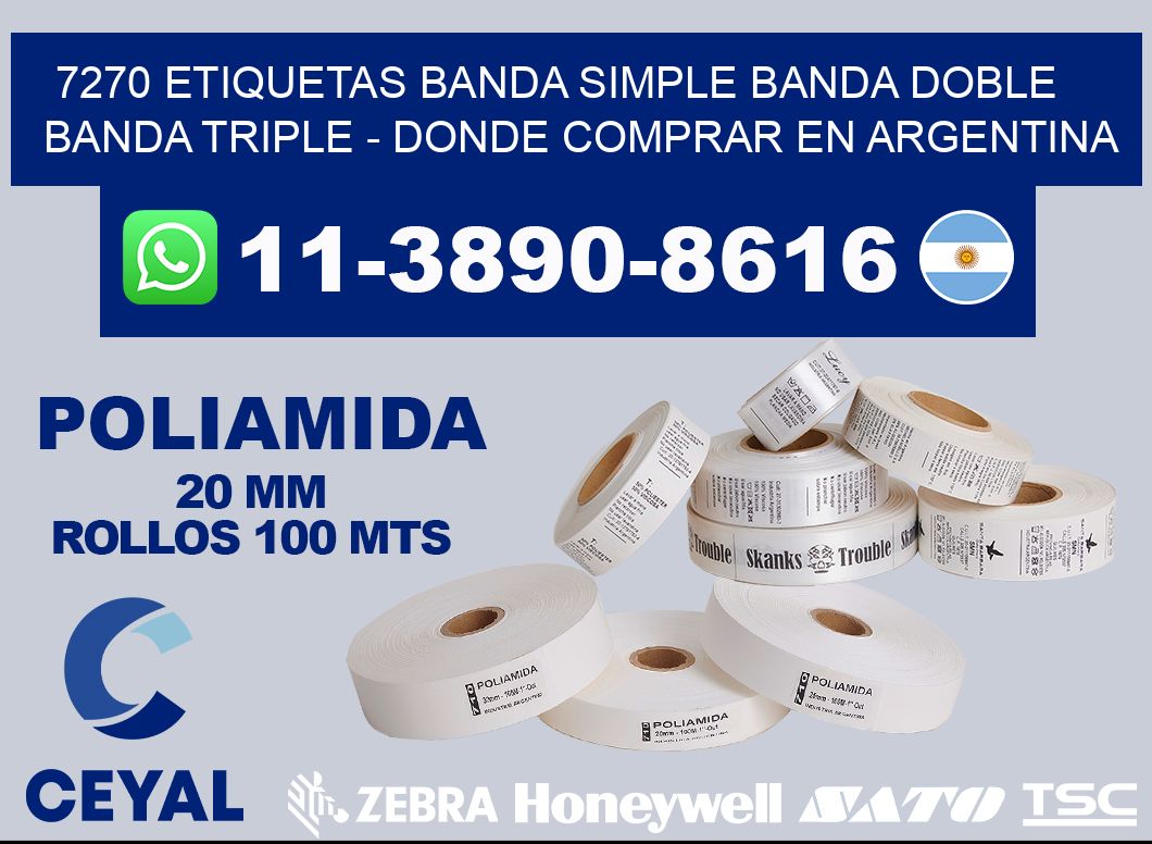 7270 etiquetas banda simple banda doble banda triple - Donde Comprar en Argentina