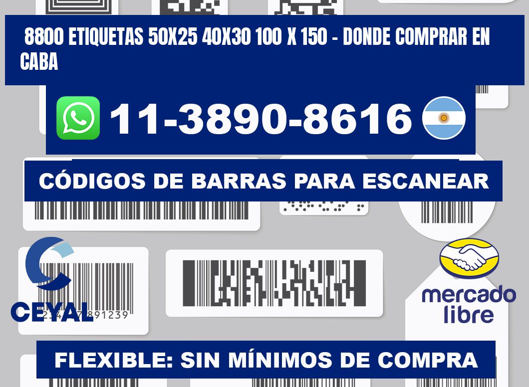 8800 etiquetas 50x25 40x30 100 x 150 - Donde Comprar en Caba