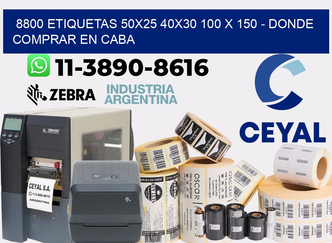 8800 etiquetas 50x25 40x30 100 x 150 - Donde Comprar en Caba