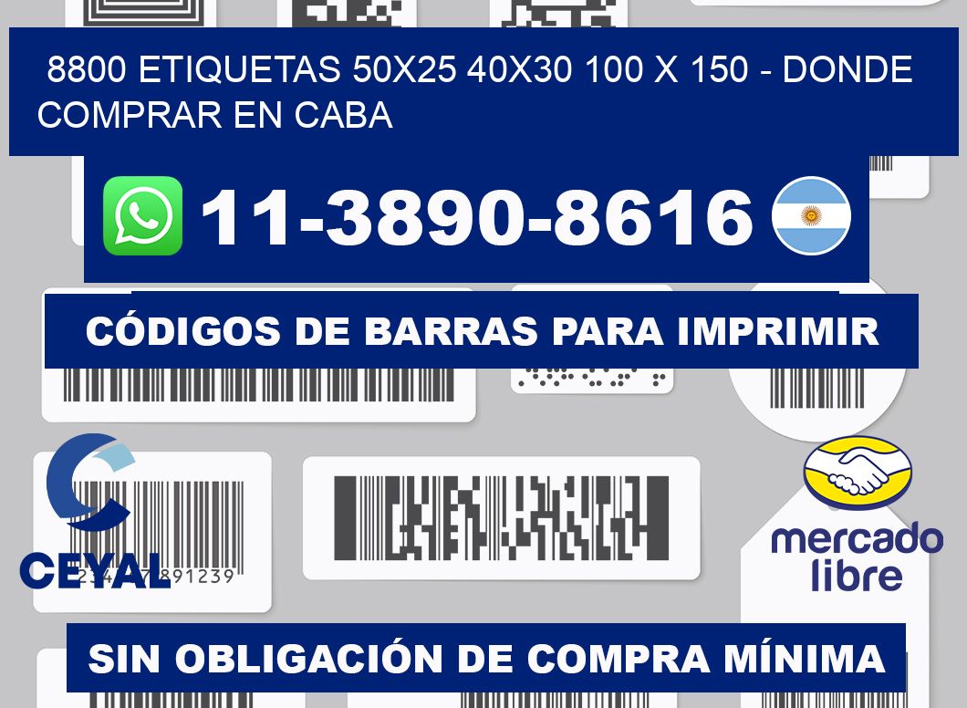 8800 etiquetas 50x25 40x30 100 x 150 - Donde Comprar en Caba